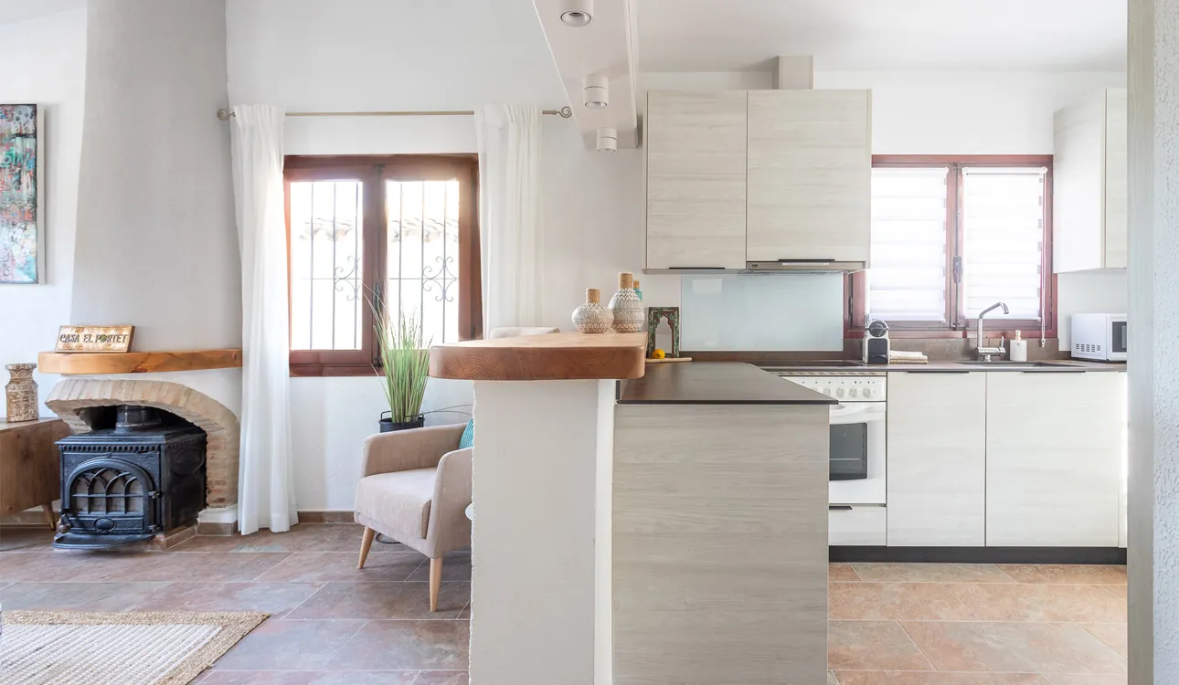 Woonkamer vakantiehuis Moraira casa el portet